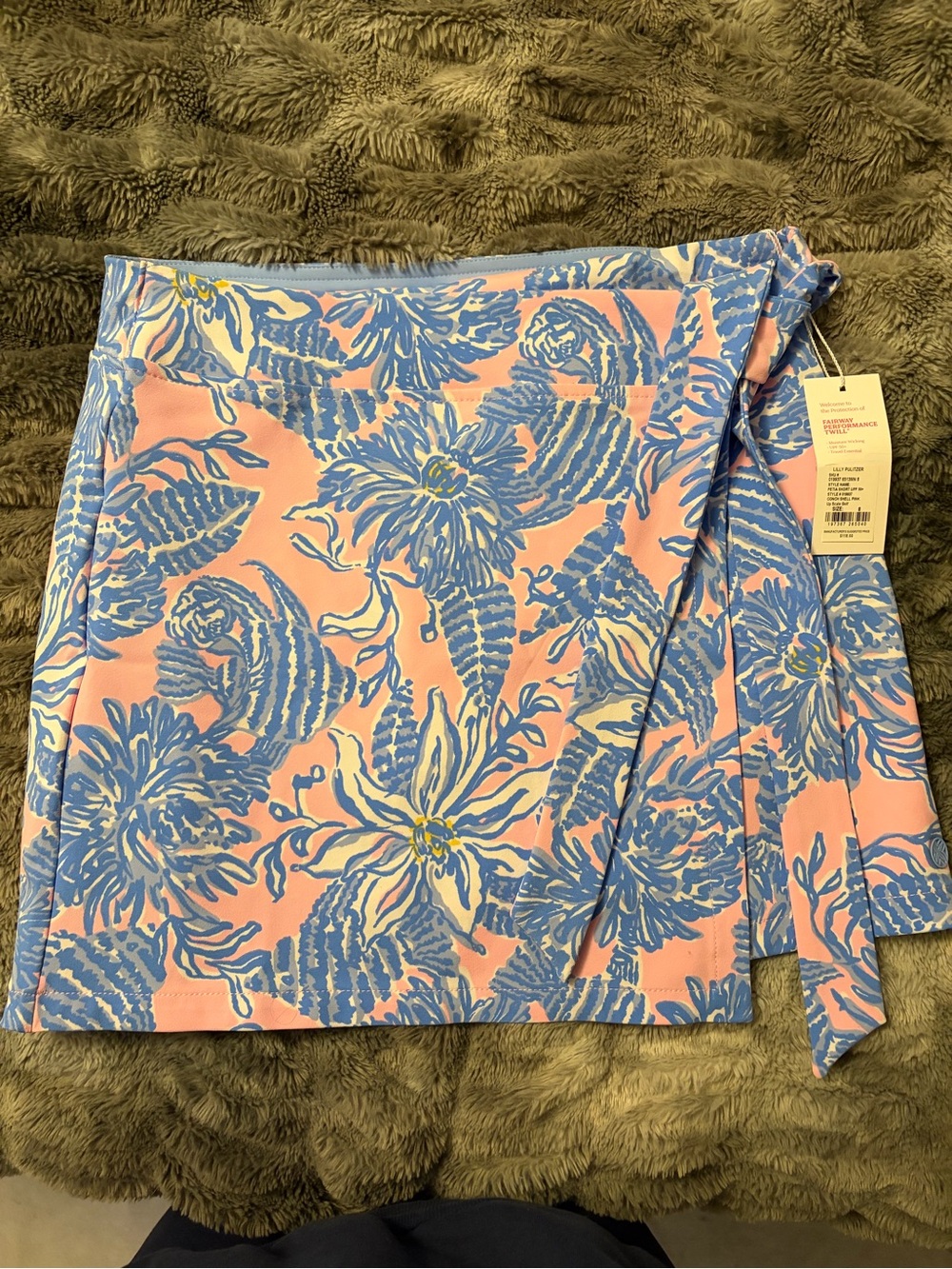 Lilly Pulitzer Pink & Blue Floral Wrap Luxletic Skort